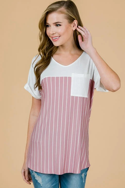 Striped T-Shirt With Pocket