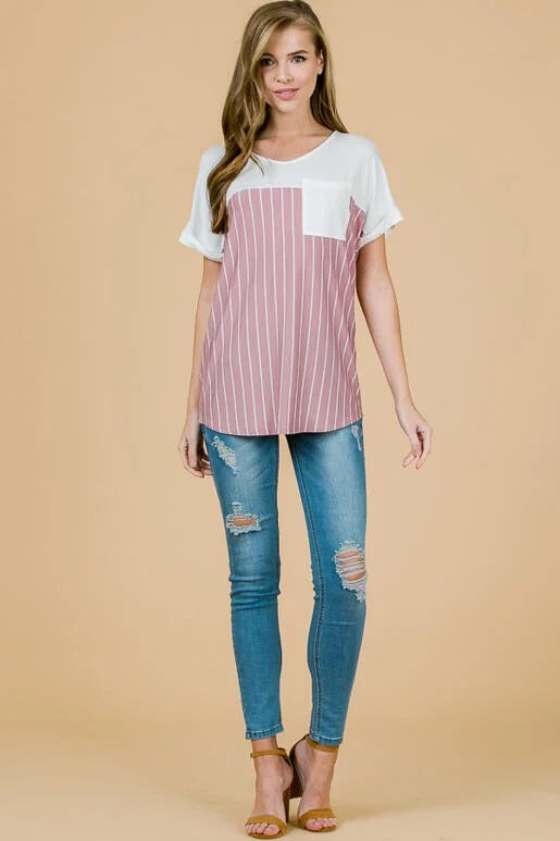 Striped T-Shirt With Pocket