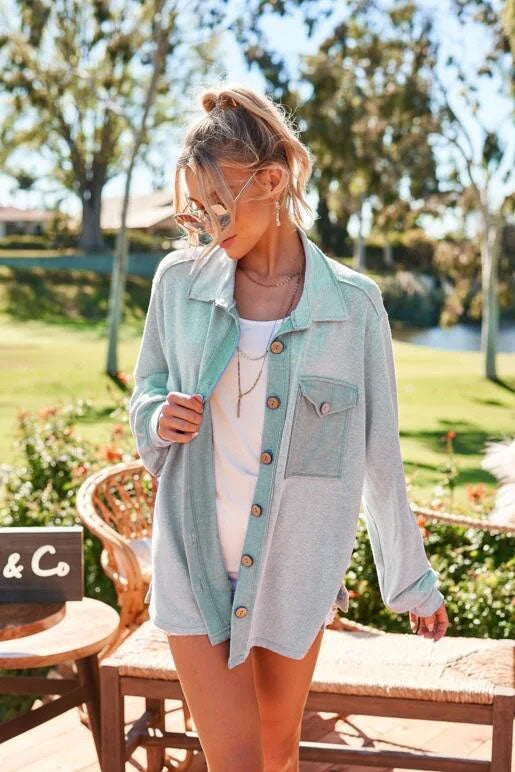 Long Sleeve Button Down Shacket