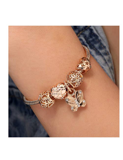 Faith Gold Butterfly Beaded Charm Bracelet