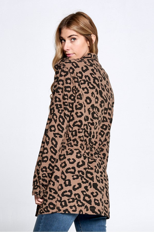 LEOPARD PRINT UTILITY JACKET