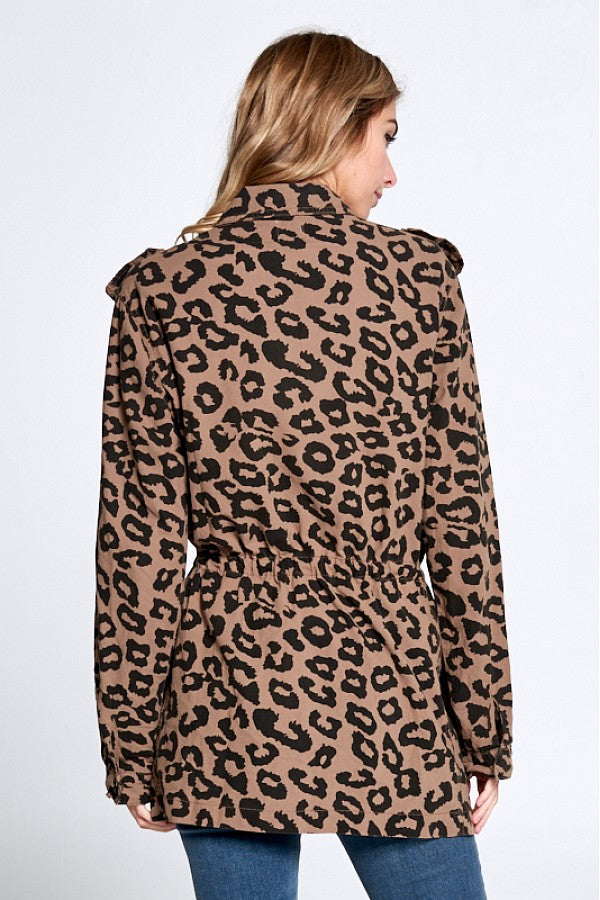 LEOPARD PRINT UTILITY JACKET