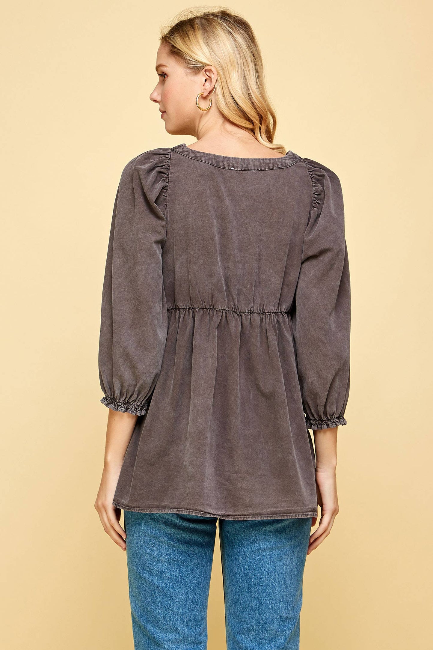 BABYDOLL WASHED DENIM TUNIC