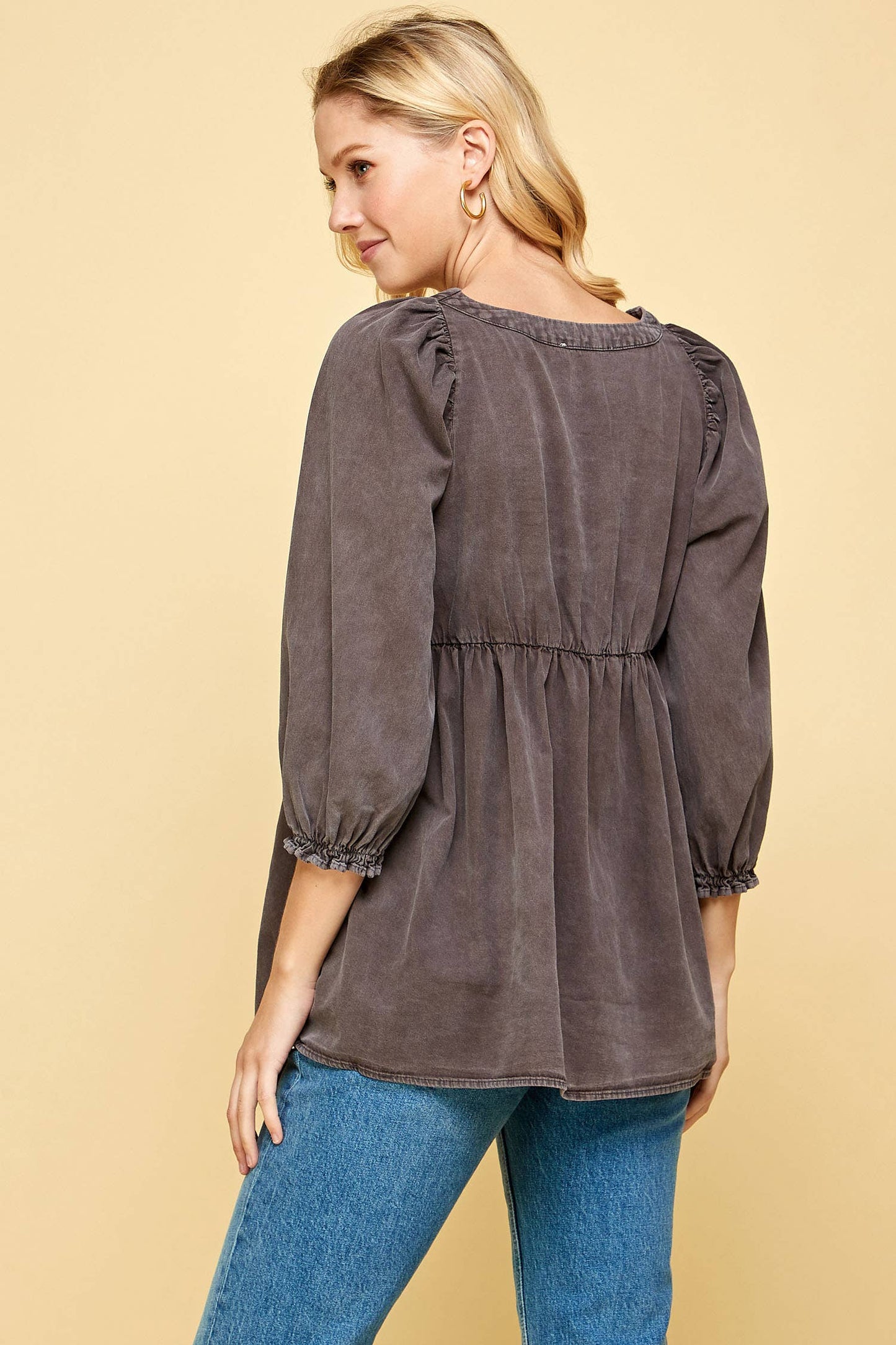 BABYDOLL WASHED DENIM TUNIC