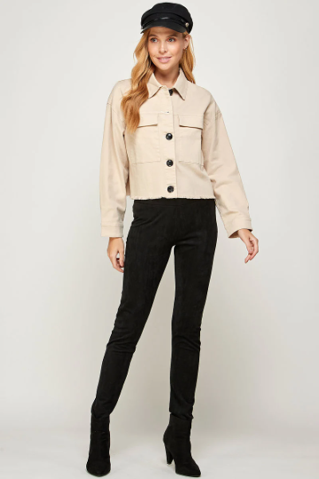 Cropped Button Down Jacket