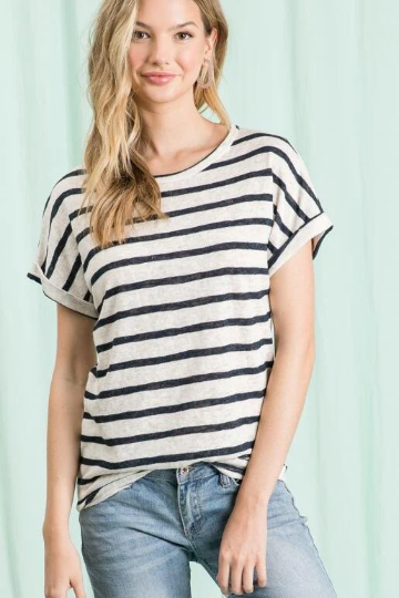 Striped Crew Neck Tee