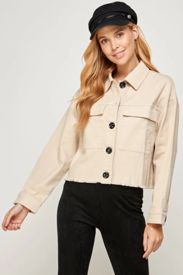 Cropped Button Down Jacket