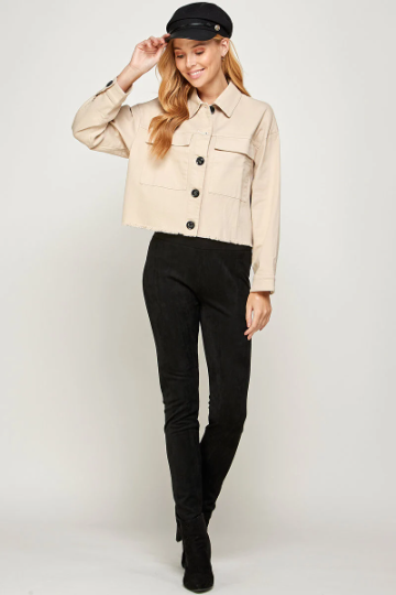 Cropped Button Down Jacket