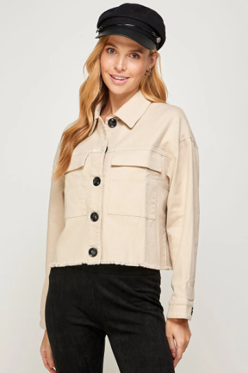 Cropped Button Down Jacket