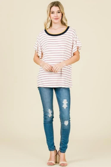 Striped Scoop Neck T-Shirt