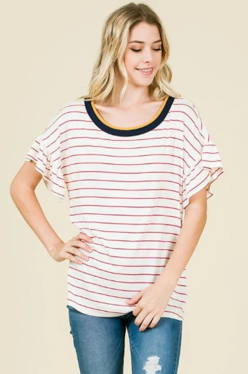 Striped Scoop Neck T-Shirt