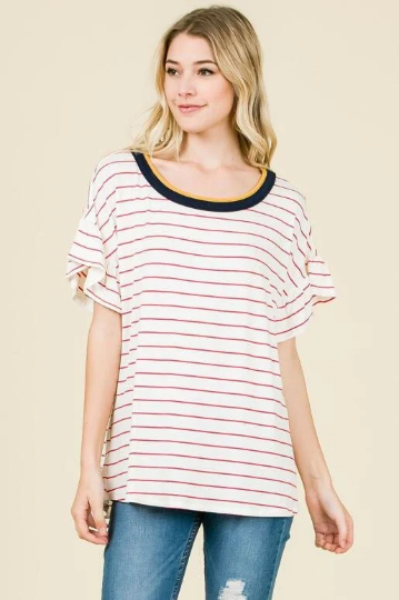 Striped Scoop Neck T-Shirt