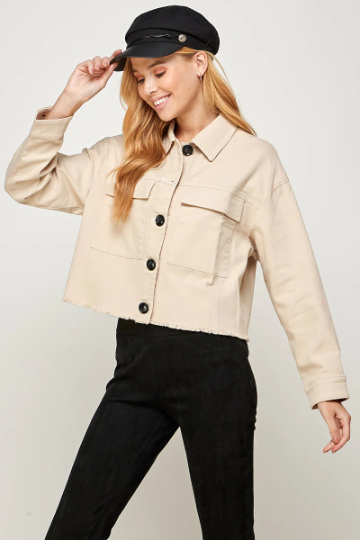 Cropped Button Down Jacket