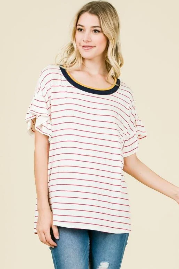 Striped Scoop Neck T-Shirt