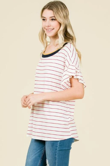 Striped Scoop Neck T-Shirt