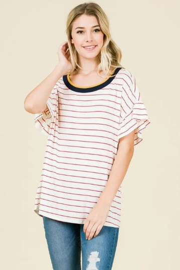 Striped Scoop Neck T-Shirt