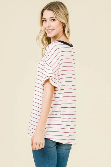 Striped Scoop Neck T-Shirt