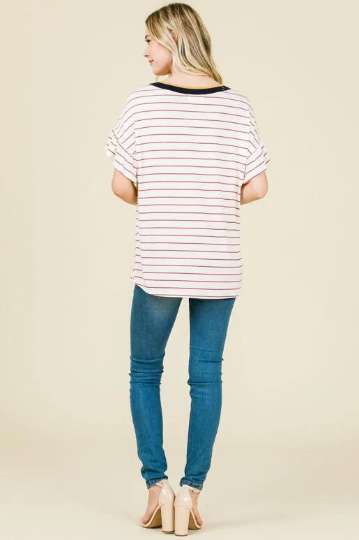 Striped Scoop Neck T-Shirt