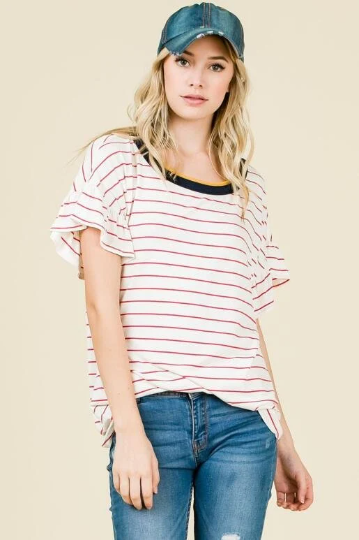 Striped Scoop Neck T-Shirt