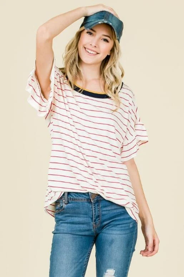 Striped Scoop Neck T-Shirt