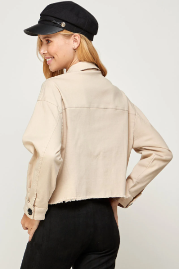 Cropped Button Down Jacket